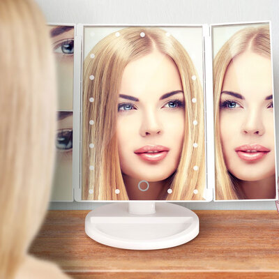 22 LED Lighted Touch Screen Makeup Mirror 2x3x10x Magnification 180°Adjustable Stand for Countertop Bathroom Cosmetic Makeup
22 LED Lighted Touch Screen Makeup Mirror 2x3x10x Magnification 180°Adjustable Stand for Countertop Bathroom Cosmetic Makeup