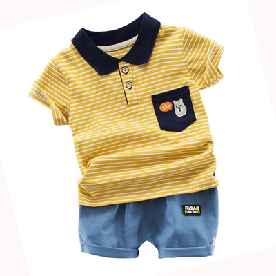 Kids Cotton Clothes Summer Baby Boys Short Sleeve Striped Cartoon Print Tops Blouse T-shirtShorts Children Casual Outfits Sets
Kids Cotton Clothes Summer Baby Boys Short Sleeve Striped Cartoon Print Tops Blouse T-shirtShorts Children Casual Outfits Sets