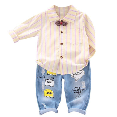 Baby Boys Clothes Set Autumn Long Sleeve Striped Cat Print Shirt Blouse TopsDenim Pants Children Trouser Set
Baby Boys Clothes Set Autumn Long Sleeve Striped Cat Print Shirt Blouse TopsDenim Pants Children Trouser Set