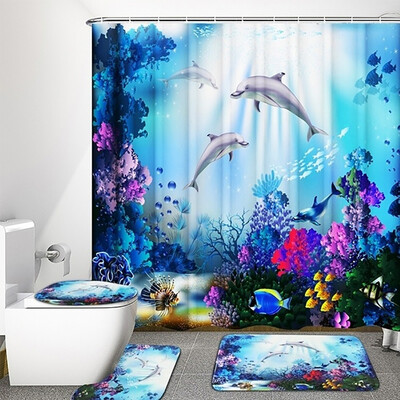 4 PCS Sea Style Dolphin Waterproof Shower Curtain Set Toilet Cover Mat Bathroom
4 PCS Sea Style Dolphin Waterproof Shower Curtain Set Toilet Cover Mat Bathroom