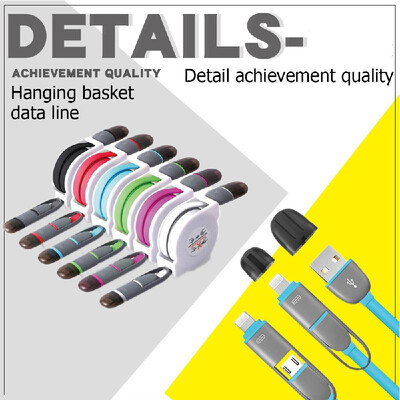 Universal 2 in 1 Multi-function Retractable Cable 1M USB Data Sync Charging Data Line
Universal 2 in 1 Multi-function Retractable Cable 1M USB Data Sync Charging Data Line