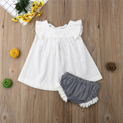 Newborn Baby Girl Clothes Set Summer Vest Tops Flare Sleeve Lace T shirt Plaid Shorts Girls Clothing Cotton Cute Princess 2pcs
Newborn Baby Girl Clothes Set Summer Vest Tops Flare Sleeve Lace T shirt Plaid Shorts Girls Clothing Cotton Cute Princess 2pcs