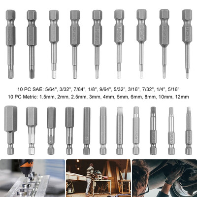 20pcs Hex Head Allen Wrench Drill Bit Set 14" Shank Quick Release Magnetic Screwdriver Bits Set
20pcs Hex Head Allen Wrench Drill Bit Set 14" Shank Quick Release Magnetic Screwdriver Bits Set