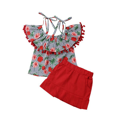 Baby Girls Casual Summer Strap Flower Print Tops Blouse With TasselShort Skirts Suits Costume Set
Baby Girls Casual Summer Strap Flower Print Tops Blouse With TasselShort Skirts Suits Costume Set