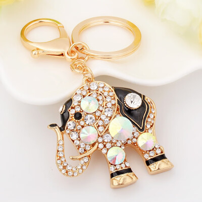 

Car keychain Plating protective layer Thai exquisite gem elephant Ladies pendant Never fade small gifts Car accessories