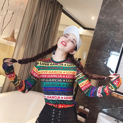 Womens Rainbow Striped Letter Print T-shirt Casual O Neck Long Sleeve Female Hip Hop Streetwear Autumn Basic Tee Shirt Femme
Womens Rainbow Striped Letter Print T-shirt Casual O Neck Long Sleeve Female Hip Hop Streetwear Autumn Basic Tee Shirt Femme