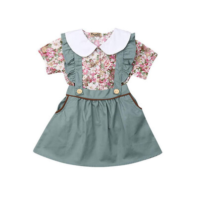 Summer Baby Girl Cute Floral Print Short Sleeve Top And suspender Skirt Kit Kid Two-piece Outfit Set
Summer Baby Girl Cute Floral Print Short Sleeve Top And suspender Skirt Kit Kid Two-piece Outfit Set