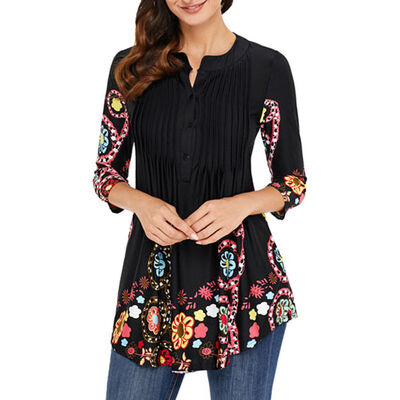 2XL Womens Tops&Blouses Tunic Floral Print Three Quarter Sleeves Top Vintage Casual Long Tee Shirts Women Clothes
2XL Womens Tops&Blouses Tunic Floral Print Three Quarter Sleeves Top Vintage Casual Long Tee Shirts Women Clothes