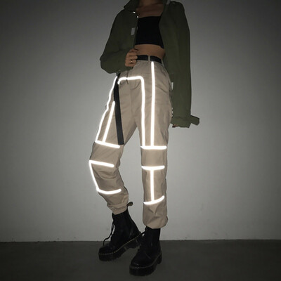 Hot Autumn Industrial Style Overalls Streetwear Reflective Stitching Trousers Pants women Loose Beam Feet Cargo Pants Women
Hot Autumn Industrial Style Overalls Streetwear Reflective Stitching Trousers Pants women Loose Beam Feet Cargo Pants Women