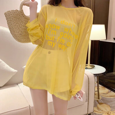 Thin Women T Shirt Round Collar Summer Letter Print Sun Protection Long Sleeve Casual Simple Tshirt Section Wild T-Shirt Tops
Thin Women T Shirt Round Collar Summer Letter Print Sun Protection Long Sleeve Casual Simple Tshirt Section Wild T-Shirt Tops