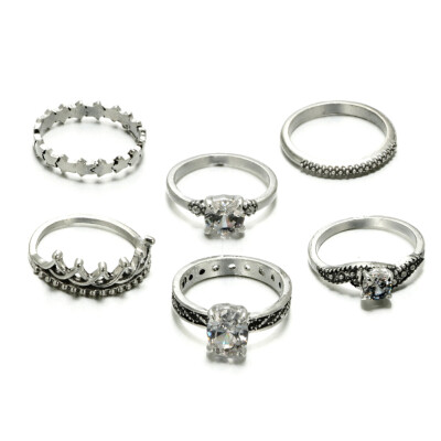 Punk Ethnic Crown Stars Cross Crystal Ring Set 6 Piece Ring Female Charms Jewelry Knuckle Rings for women
Punk Ethnic Crown Stars Cross Crystal Ring Set 6 Piece Ring Female Charms Jewelry Knuckle Rings for women
