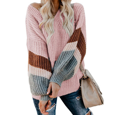Pullover Women Striped Stitching Knit Material Comfortable Soft Autumn Fashion New Wild Loose Long Sleeve Style Simple
Pullover Women Striped Stitching Knit Material Comfortable Soft Autumn Fashion New Wild Loose Long Sleeve Style Simple