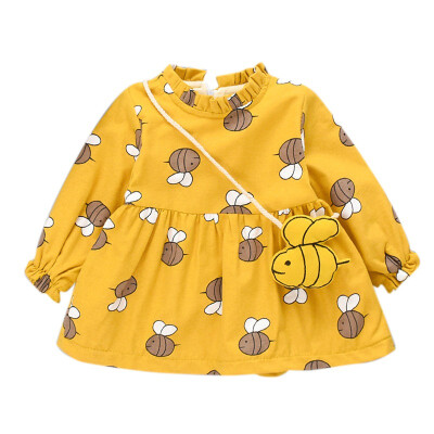 Autumn Casual Toddler Baby Girls Long Sleeve Bee Print Dress Kids Princess Thicken Pageant Dresses With Bag
Autumn Casual Toddler Baby Girls Long Sleeve Bee Print Dress Kids Princess Thicken Pageant Dresses With Bag