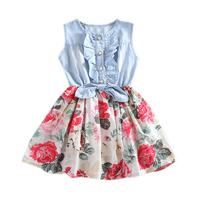 Toddler Girls Dress Kids Girl Denim Dresses Summer Chidlren Clothes Baby Sleeveless Print Flower Princess Vestidos Dress
Toddler Girls Dress Kids Girl Denim Dresses Summer Chidlren Clothes Baby Sleeveless Print Flower Princess Vestidos Dress