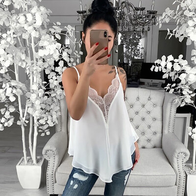 2019 Womens Lace Stitching Tops Sexy Fashion Camisole Vest Sleeveless V Neck Camisole Comfortable Casual Summer Clothes
2019 Womens Lace Stitching Tops Sexy Fashion Camisole Vest Sleeveless V Neck Camisole Comfortable Casual Summer Clothes