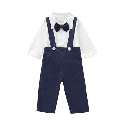 Spring Summer Autumn Infant Baby Boy Cotton Long Sleeve Romper Casual Gentle Solid Color Bowknot Romper TopsStrap Pants Outfits
Spring Summer Autumn Infant Baby Boy Cotton Long Sleeve Romper Casual Gentle Solid Color Bowknot Romper TopsStrap Pants Outfits