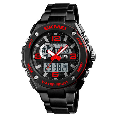 SKMEI 1333 Men Quartz 3 Time Chrono Watches Countdown Analog Digital Display Wristwatch 5ATM Waterproof Fashion Casual Backlight
SKMEI 1333 Men Quartz 3 Time Chrono Watches Countdown Analog Digital Display Wristwatch 5ATM Waterproof Fashion Casual Backlight