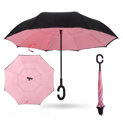 Reverse Folding Double Layer Inverted Chuva Umbrella Self Stand Inside Out Rain Protection C-Hook Hands Windproof for Car
Reverse Folding Double Layer Inverted Chuva Umbrella Self Stand Inside Out Rain Protection C-Hook Hands Windproof for Car