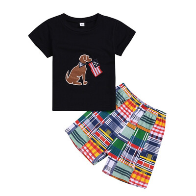 2PcsSet Summer Children Baby Boys Casual Short Sleeve Animal Dog Print T-shirt TopsPlaid Shorts Suits Costume Set
2PcsSet Summer Children Baby Boys Casual Short Sleeve Animal Dog Print T-shirt TopsPlaid Shorts Suits Costume Set