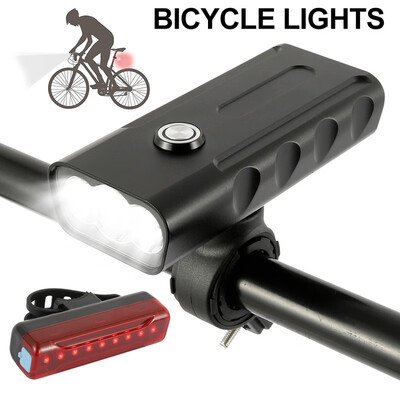 Rechargeable Bike Lights Set 3 Modes LED Bike Lights Front&Back Set IPX5 Waterproof Headlights
Rechargeable Bike Lights Set 3 Modes LED Bike Lights Front&Back Set IPX5 Waterproof Headlights