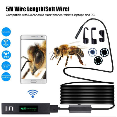 1200P Endoscope Borescope WIFI Inspection Camera Built-in 8pcs LEDs 8mm Lens IP68 Waterproof Industrial Endoscope Compatible with
1200P Endoscope Borescope WIFI Inspection Camera Built-in 8pcs LEDs 8mm Lens IP68 Waterproof Industrial Endoscope Compatible with