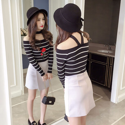 Women Girls Korean Style Striped Embroidery Slim Thin Long-sleeve Knitted T-shirt All Code High Quality
Women Girls Korean Style Striped Embroidery Slim Thin Long-sleeve Knitted T-shirt All Code High Quality