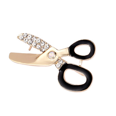 Fashion Small Crystals Scissors Brooch Hats Collar Pins Black Enamel Metal Brooches Brand Design Clothes
Fashion Small Crystals Scissors Brooch Hats Collar Pins Black Enamel Metal Brooches Brand Design Clothes