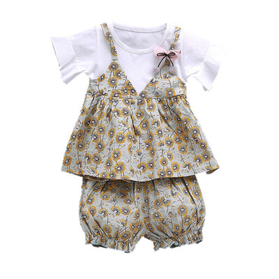 Children Girls Cotton Clothes Casual Summer Fake 2 Piece Short Sleeve Floral Print T-shirtShorts Fashion Suits 2Pcs Costume Set
Children Girls Cotton Clothes Casual Summer Fake 2 Piece Short Sleeve Floral Print T-shirtShorts Fashion Suits 2Pcs Costume Set