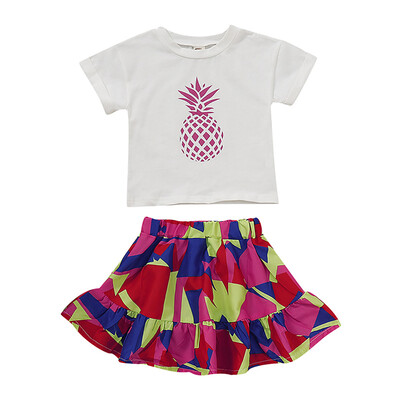 2PcsSet Summer Baby Girls Short Sleeve Pineapple Pattern T-shirt BlouseFloral Skirts Casual Outfits Set
2PcsSet Summer Baby Girls Short Sleeve Pineapple Pattern T-shirt BlouseFloral Skirts Casual Outfits Set
