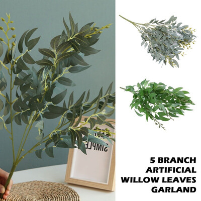 Artificial White Willow Foliage Leaf 5 Fork Willow Leaves Artificial Bouquet Fake Leaves for Home Wedding Forest Party
Artificial White Willow Foliage Leaf 5 Fork Willow Leaves Artificial Bouquet Fake Leaves for Home Wedding Forest Party