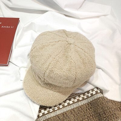 Hat Female Autumn&Winter Thickened Warm Octagonal Cap Korean Edition Lovely Lamb Flannel Beret Student Simple Duck Tongue Cap
Hat Female Autumn&Winter Thickened Warm Octagonal Cap Korean Edition Lovely Lamb Flannel Beret Student Simple Duck Tongue Cap