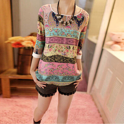 Women shirt Factory Price Korean Style womens blouse 34 Sleeve casual shirt Floral Top Girl Casual Slim Blouse 5 Size
Women shirt Factory Price Korean Style womens blouse 34 Sleeve casual shirt Floral Top Girl Casual Slim Blouse 5 Size