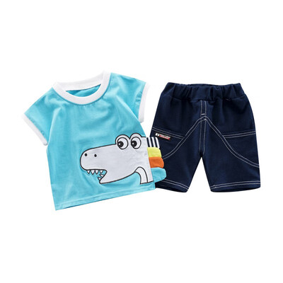 Summer Baby Boys Short Sleeve Cartoon Dinosaur Print Tops T-shirt Denim Shorts Toddler Casual Outfits Sets
Summer Baby Boys Short Sleeve Cartoon Dinosaur Print Tops T-shirt Denim Shorts Toddler Casual Outfits Sets