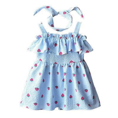 Summer Casual Baby Girls Off-shoulder Strawberry Striped Sleeveless Dress Headband Set Kids Toddler Sling Sundress
Summer Casual Baby Girls Off-shoulder Strawberry Striped Sleeveless Dress Headband Set Kids Toddler Sling Sundress