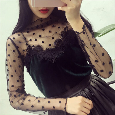 Sexy See Through Blouse 2017 Summer Women Transparent Mesh Stand Neck Long Sleeve Sheer Shirts Ladies Tee Tops S3
Sexy See Through Blouse 2017 Summer Women Transparent Mesh Stand Neck Long Sleeve Sheer Shirts Ladies Tee Tops S3