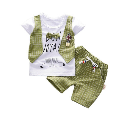 summer Baby clothes for boys fake 3pcs cartoon plaid short sleeve shorts&casual pants suit
summer Baby clothes for boys fake 3pcs cartoon plaid short sleeve shorts&casual pants suit
