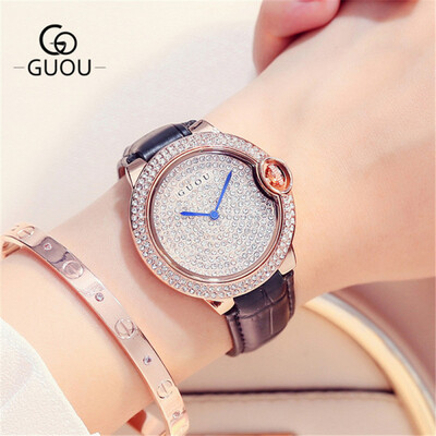 GUOU Brand Women Business Quartz Watches Leather Band Ladies Casual Wristwatches Full Rhinestones Clock
GUOU Brand Women Business Quartz Watches Leather Band Ladies Casual Wristwatches Full Rhinestones Clock