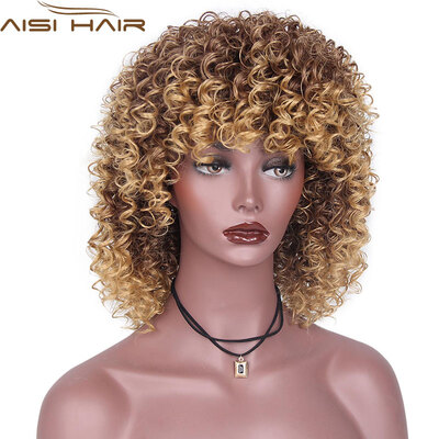 AISI HAIR High Temperature Fiber Mixed Brown and Blonde Color Synthetic Short Hair Afro Kinky Curly Wigs for Black Women
AISI HAIR High Temperature Fiber Mixed Brown and Blonde Color Synthetic Short Hair Afro Kinky Curly Wigs for Black Women