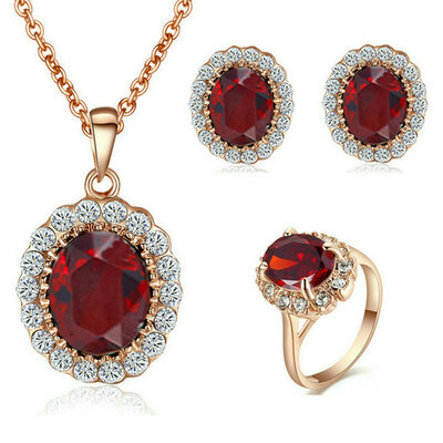 Yoursfs® 18K Rose Gold Plated Simulated Rubine Necklace Ring And Earring Jewelry Use Austrian Crystal Bridal Sets
Yoursfs® 18K Rose Gold Plated Simulated Rubine Necklace Ring And Earring Jewelry Use Austrian Crystal Bridal Sets