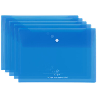 GuangBo 5 Pack Thick Double Layer Transparent File Bag Snap Case Portfolio Office Supplies Azusa Blue A6281
GuangBo 5 Pack Thick Double Layer Transparent File Bag Snap Case Portfolio Office Supplies Azusa Blue A6281