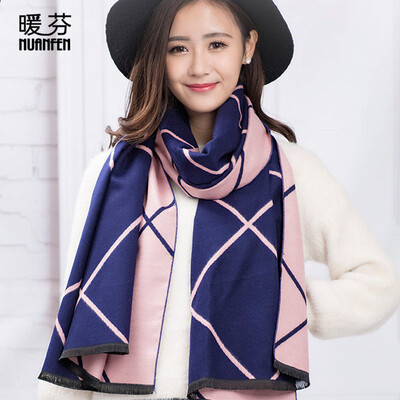 Warm Fen NuanFen scarf female winter long warm air conditioning shawl winter thick dual-use imitation cashmere wild stripes Korean fashion scarf TS620WJ large oblique treasure blue powder
Warm Fen NuanFen scarf female winter long warm air conditioning shawl winter thick dual-use imitation cashmere wild stripes Korean fashion scarf TS620WJ large oblique treasure blue powder