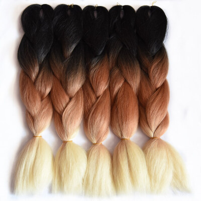 

1 шт / уп Chorliss 24 «Ombre плетение волос вязания плетенки Синтетический крючком выдвижения волос 100g / упаковка