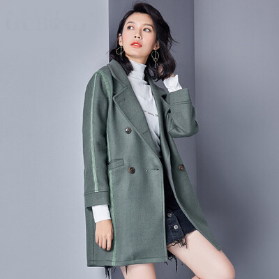 City plus CITYPLUS 2017 winter new style women women retro double-breasted coat wild long woolen coat CWWT179569 green L
City plus CITYPLUS 2017 winter new style women women retro double-breasted coat wild long woolen coat CWWT179569 green L