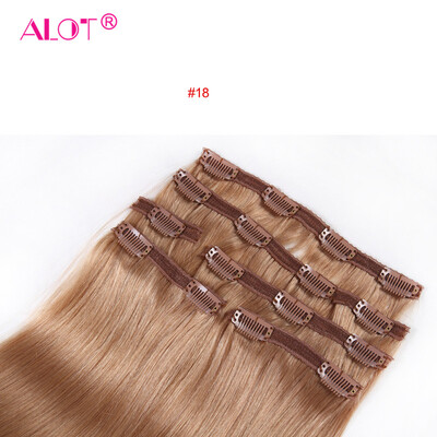 ALot Hair Brazilian Virgin Human Hair Extensions Clip in Straight Hair 7pcs/ Set ,100g/Package 18 inch #18 #22 #24 #60 #613
ALot Hair Brazilian Virgin Human Hair Extensions Clip in Straight Hair 7pcs/ Set ,100g/Package 18 inch #18 #22 #24 #60 #613