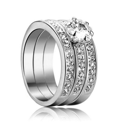 Yoursfs® 18K Rose Gold Plated 08CT Triple Simulated Diamond Wedding Ring Use Austrian Crystal Fashion Jewelry
Yoursfs® 18K Rose Gold Plated 08CT Triple Simulated Diamond Wedding Ring Use Austrian Crystal Fashion Jewelry