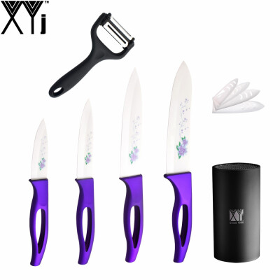 

кухонный нож xyj бренд керамические ножи для набора схеме лезвие 3 "обрезать 4" полезность 5 "порезка 6" шеф - повар нож + держате