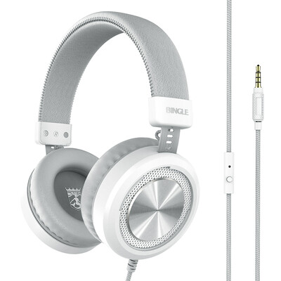Bingle M60 Headphones Headphones with wired music control Universal Bass Phone Headset white
Bingle M60 Headphones Headphones with wired music control Universal Bass Phone Headset white