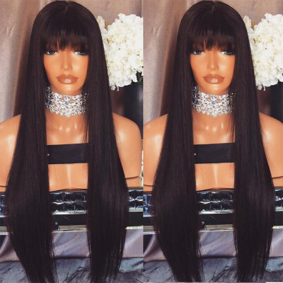 Virgin Brazilian Glueless Straight Lace Front Human Hair Wig with Bangs Straight Chinese Bangs Lace Front Wigs for Black Women
Virgin Brazilian Glueless Straight Lace Front Human Hair Wig with Bangs Straight Chinese Bangs Lace Front Wigs for Black Women