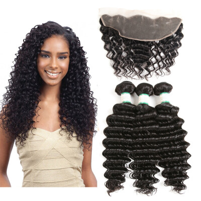 MORICHY Brazilian Deep Wave 3 Bundles with 13×4 Ear to Ear Lace Frontal Closure 7A Unprocessed Deep Wave Human Hair Natural Color
MORICHY Brazilian Deep Wave 3 Bundles with 13×4 Ear to Ear Lace Frontal Closure 7A Unprocessed Deep Wave Human Hair Natural Color