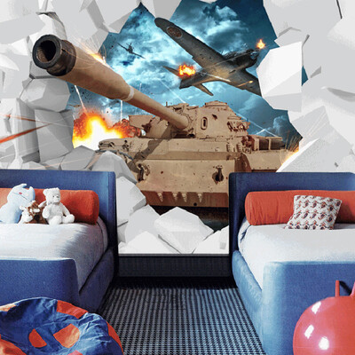 Custom Mural 3D Stereoscopic Tanks Wall Paper Military Themed Wallpaper Creative Personality Aircraft Backdrop Photo Wallpaper
Custom Mural 3D Stereoscopic Tanks Wall Paper Military Themed Wallpaper Creative Personality Aircraft Backdrop Photo Wallpaper